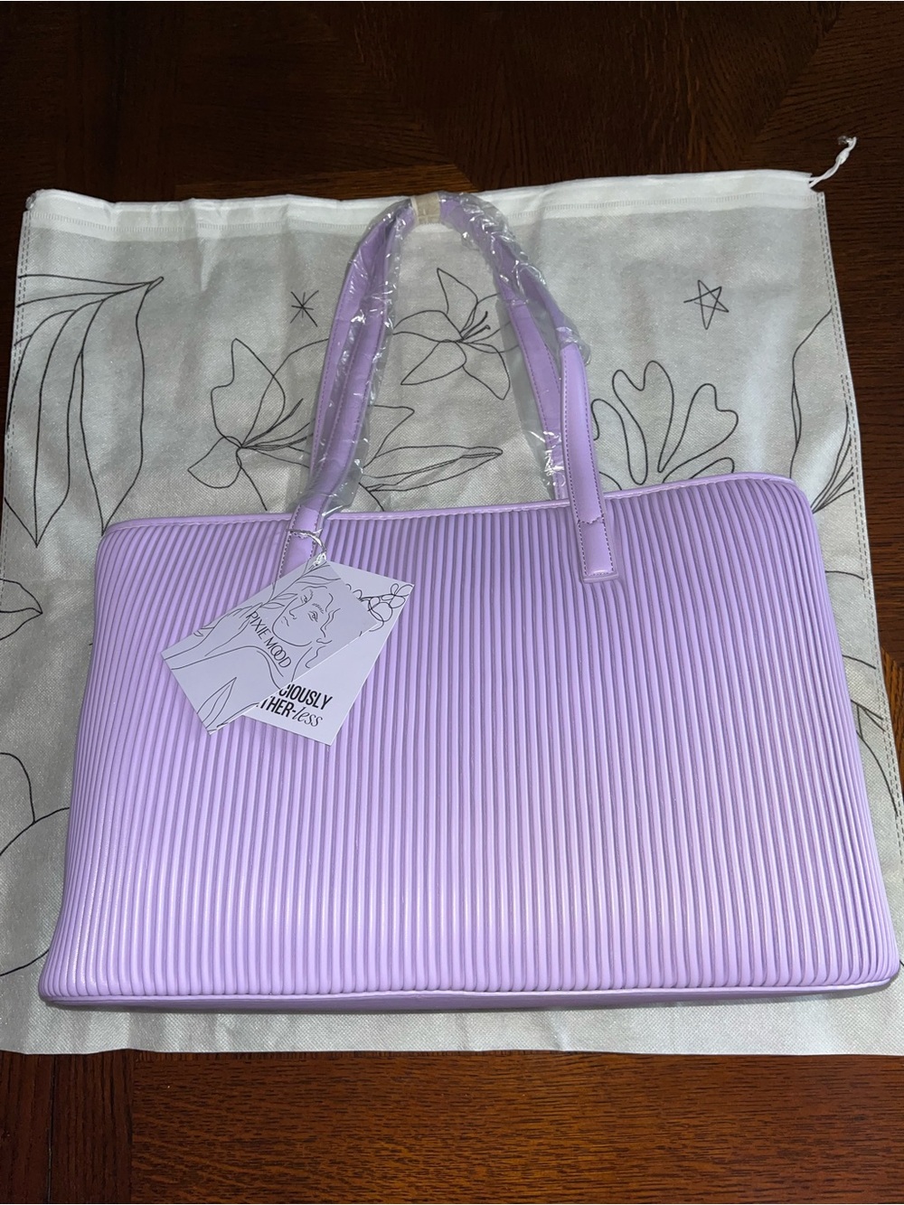Pixie Mood Lavender Ribbed Tote Bag - Lavender